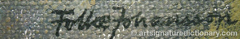 Authentic signature by Folke JOHANSSON on  artwork