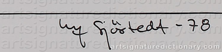 Authentic signature by Ulf SJÖSTEDT on  artwork