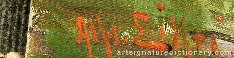 Authentic signature by Alfred EIKRI on artwork