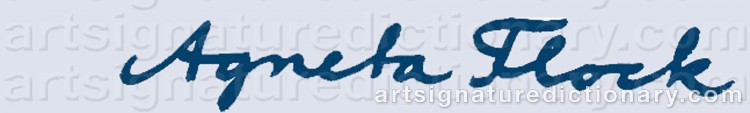 Authentic signature by Agneta FLOCK on  artwork