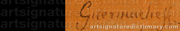 Authentic signature by Michail Markianovic GUERMACHEFF on  artwork