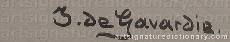 Signature by Jean De GAVARDIE