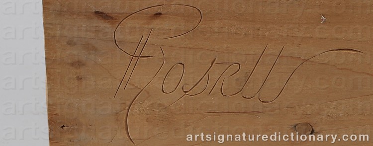 Authentic signature by Herman ROSELL on Sculpture artwork
