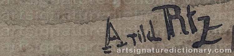 Authentic signature by Arild ROSENKRANTZ on  artwork