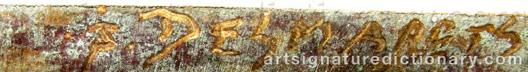 Authentic signature by Jan DESMARETS on  artwork