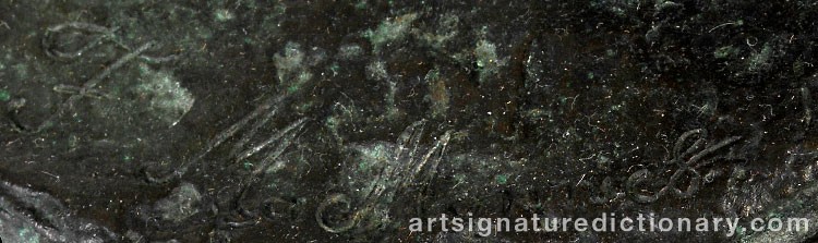 Authentic signature by Frederick William MACMONNIES on  artwork