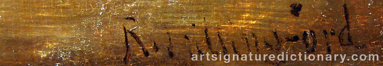 Authentic signature by Robert Alexander HILLINGFORD on artwork