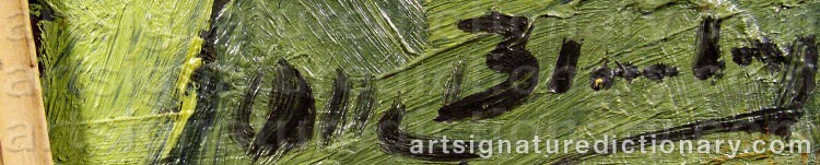 Authentic signature by Olle BLOMBERG on  artwork