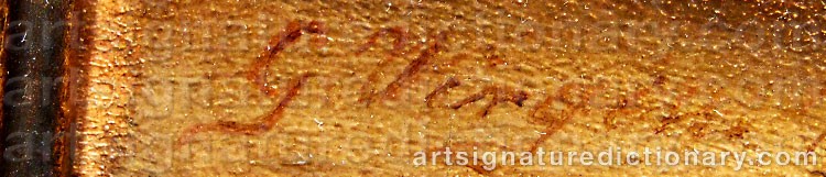Authentic signature by Gottfrid VIRGIN on artwork