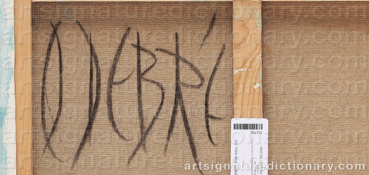 Authentic signature by Olivier DEBRÉ on Painting/Watercolour artwork