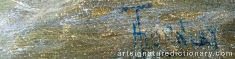 Authentic signature by William Georges THORNLEY on artwork