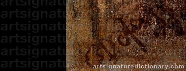 Authentic signature by Franz Von DEFREGGER on artwork