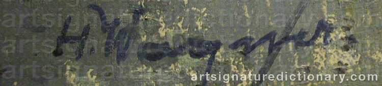 Authentic signature by Hans Johann WAGNER on Painting/Watercolour artwork