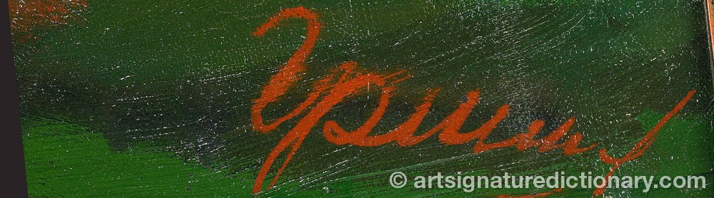 Authentic signature by Piotr Alexeievich GRISHIN on  artwork