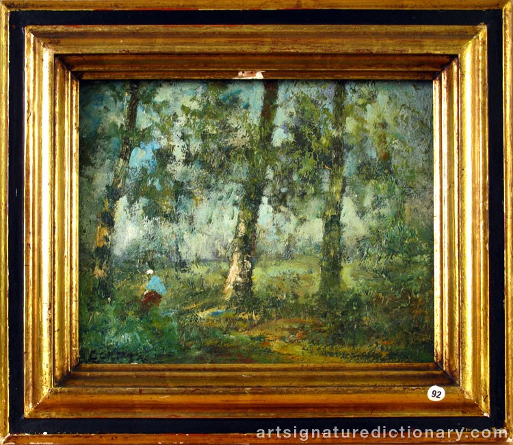 Close-up details showing Jean Baptiste Camille COROT signature forgery characteristics