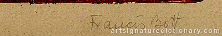 Authentic signature by Francis BOTT on artwork