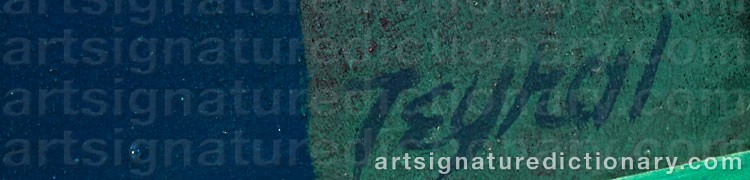 Authentic signature by John TEYRAL on  artwork