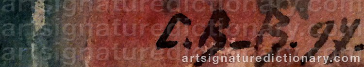 Authentic signature by Carolina BENEDIKS-BRUCE on artwork