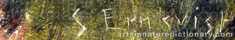 Authentic signature by Sven ERNKVIST on artwork