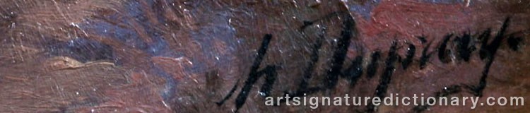 Authentic signature by Henry Louis DUPRAY on  artwork