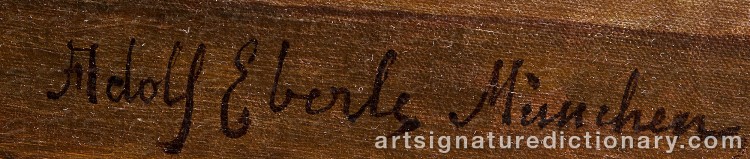 Authentic signature by Adolf EBERLE on Painting/Watercolour artwork