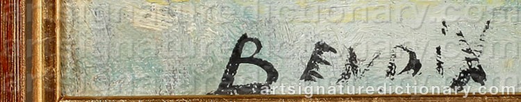 Authentic signature by Hans BENDIX on artwork