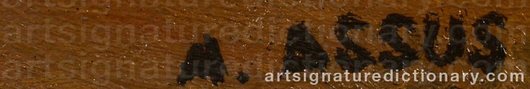 Authentic signature by Armand Jacques ASSUS on  artwork