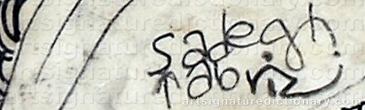 Authentic signature by Sadegh TABRIZI on  artwork