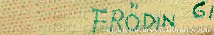 Authentic signature by Sven FRÖDIN on  artwork