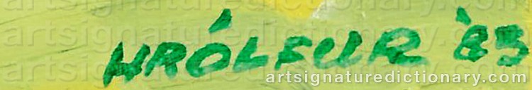 Authentic signature by Hrólfur SIGURDSSON on Painting/Watercolour artwork