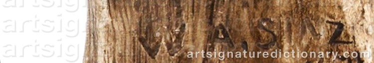 Authentic signature by Walter A. SINZ on artwork