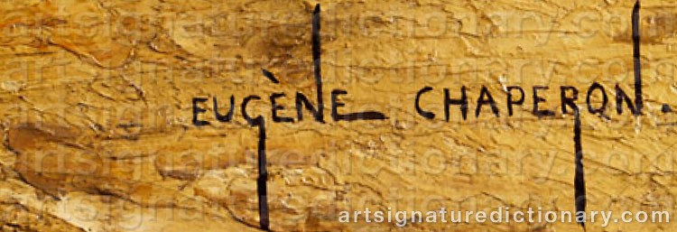 Authentic signature by Eugène CHAPERON on  artwork