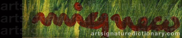 Authentic signature by Giuseppe MIGNECO on  artwork