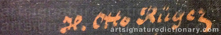 Authentic signature by H. Otto RÜGER on  artwork