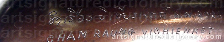 Authentic signature by CHAMRAUNG VICHIENKET on  artwork