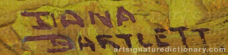 Authentic signature by Dana BARTLETT on artwork