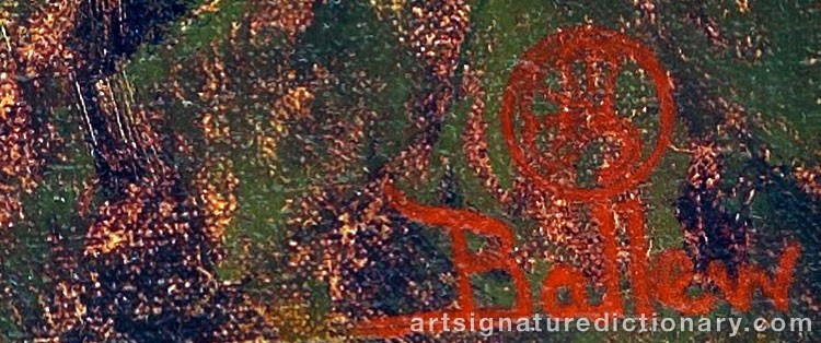 Authentic signature by David BALLEW on  artwork