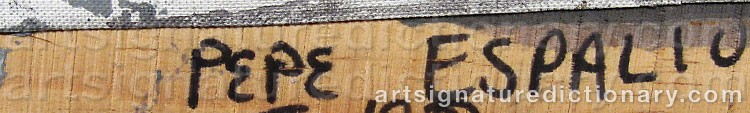 Authentic signature by Pepe ESPALIU on artwork