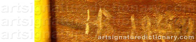 Authentic signature by Hjalmar BERWALD on  artwork
