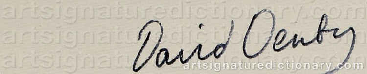 Authentic signature by David DENBY on artwork