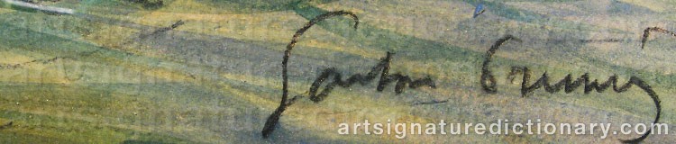 Authentic signature by Gaston PRUNIER on  artwork