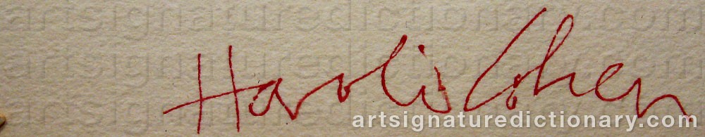 Authentic signature by Harold COHEN on  artwork