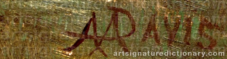 Authentic signature by Arthur Alfred DAVIS on Painting/Watercolour artwork