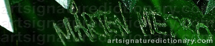 Authentic signature by Mårten MEDBO on  artwork