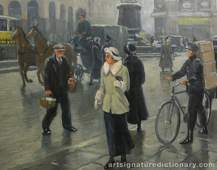 Close-up details showing Paul FISCHER signature forgery characteristics