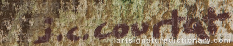 Authentic signature by Jean-Claude COURTAT on Painting/Watercolour artwork