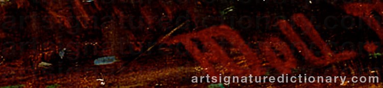 Authentic signature by Anton DOLL on artwork