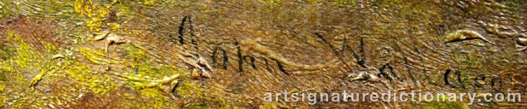 Authentic signature by John WALLACE on  artwork