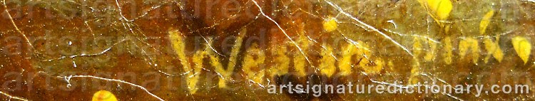 Authentic signature by Fredric WESTIN on  artwork