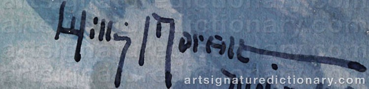 Authentic signature by Willy MORALT on artwork